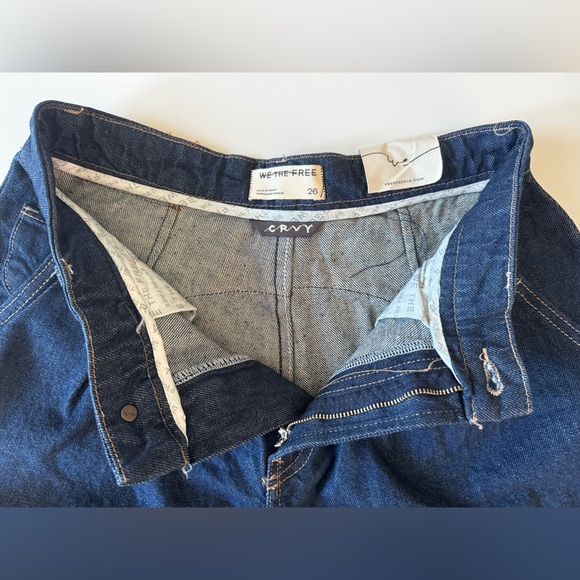 We The Free Curvy Antonia Crop Culotte Jeans/Shorts, Deep Blue, Wmns Sz 26, NWT - Picture 11 of 15